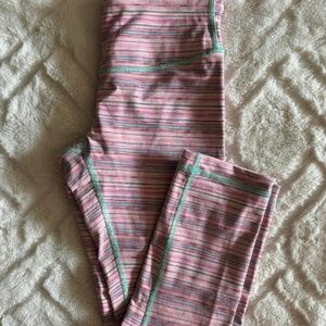 Lululemon Wunder Under Crop  - Cyber Stripe Flash Light Menthol Size 4